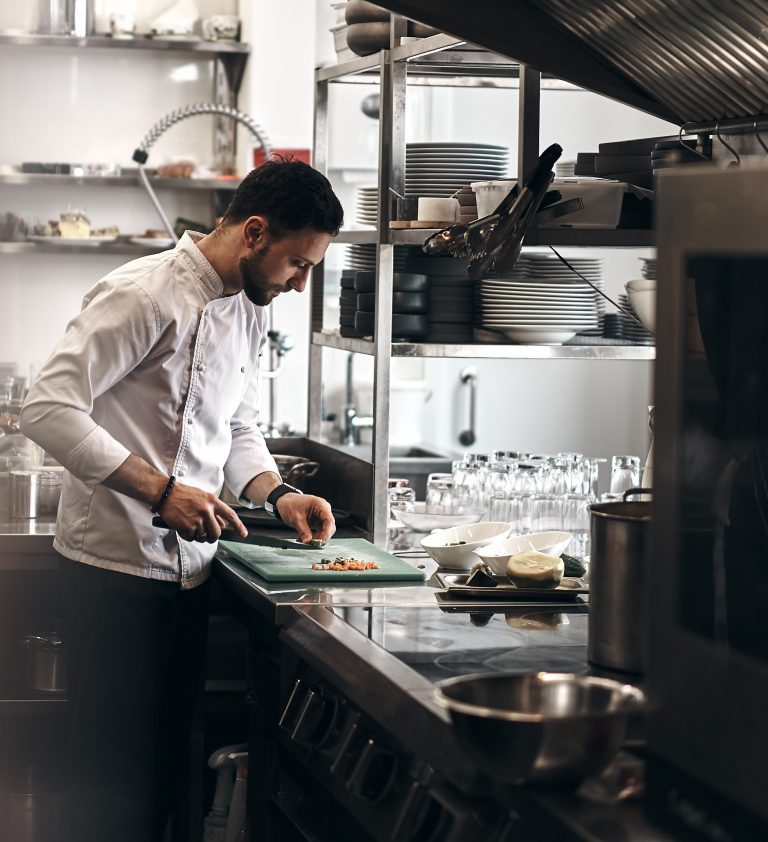 Prepping in Kitchen